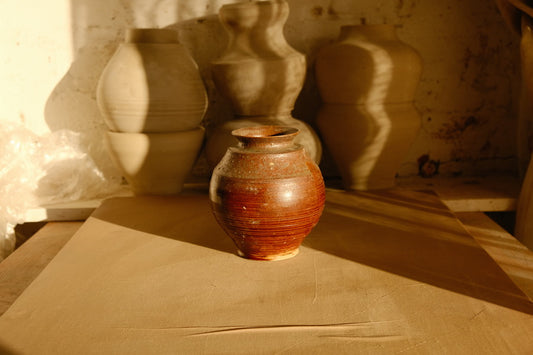 Stout copper vase