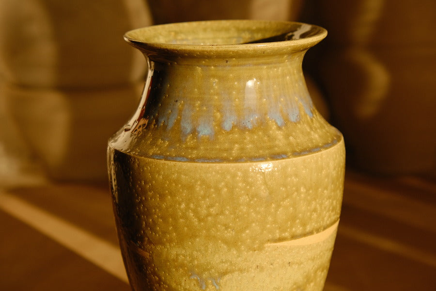 Tall Flowing green Vase