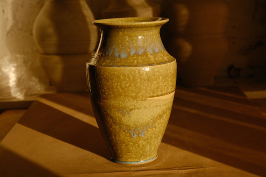 Tall Flowing green Vase